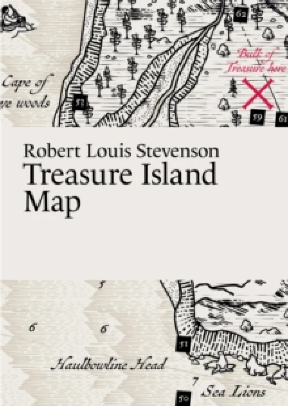 Image of Robert Louis Stevenson, Treasure Island Map Fold-out book or chart