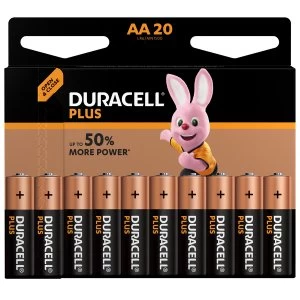 Image of Duracell Plus Power AA Batteries 20 Pack