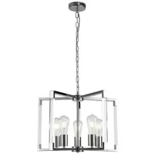 image of Built-in LED pendant lamp Canto Nickel polished 5 bulbs 44cm