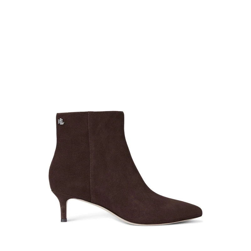 Image of Lauren by Ralph Lauren Womens Ankle Heeled Boots Dark Hickory female 7 (40.5)