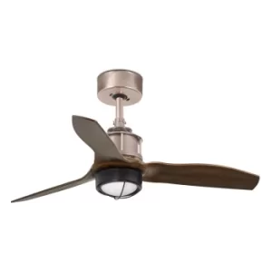 image of Just LED Copper, Wood Ceiling Fan 81cm, 3000K