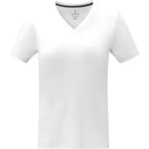 Image of Elevate Womens/Ladies Somoto V Neck T-Shirt (L) (White)