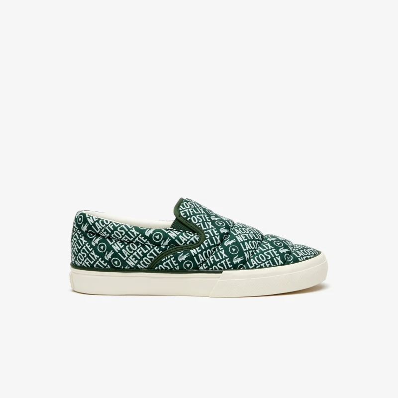 Image of Lacoste Netflix Serve Slide Slip On Trainers - White White 3