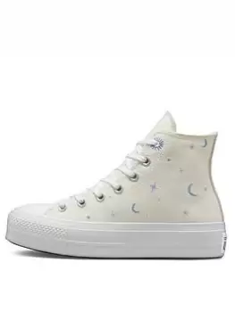 image of Converse Chuck Taylor All Star Lift Hi-Tops - Off-White, Off White, Size 3, Women