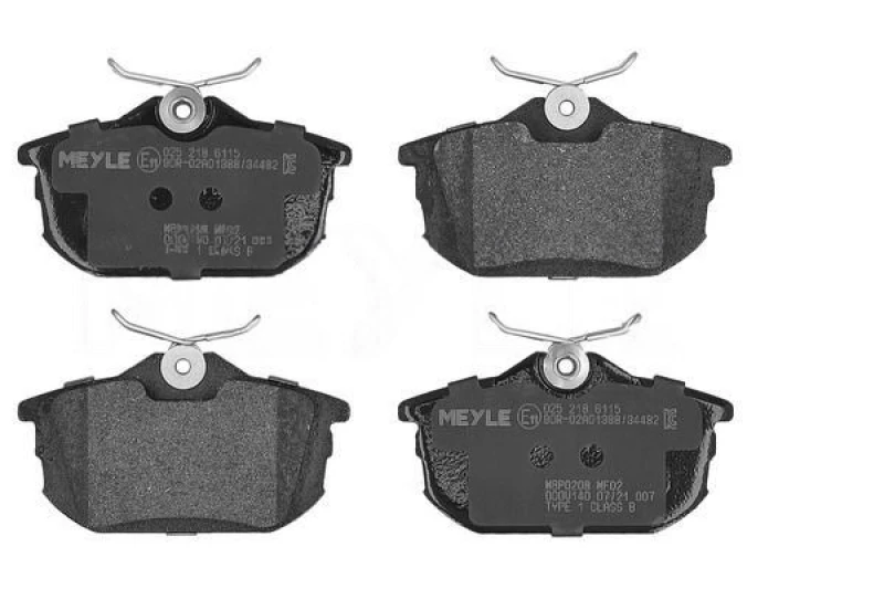 Image of MEYLE 025 218 6115 Brake pad set Rear Axle, prepared for wear warning indicator, Original Quality, with anti-squeak plate Brake Pad Set,disc brake (4