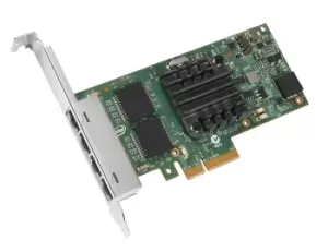 Image of Intel i350-T4 4xGbE BaseT - Internal - Wired - PCI Express - Ethernet - 1000 Mbps - Green,Metallic