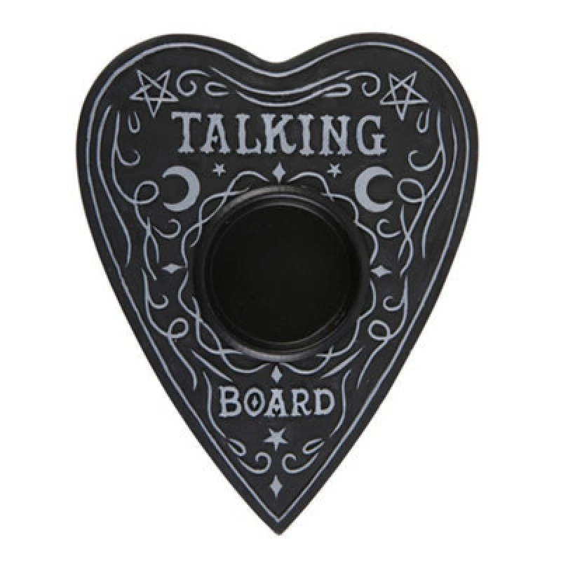 Image of Something Different Something Different Talking Board Heart Tealight Holder in Black One Size Unisex 5063425344475
