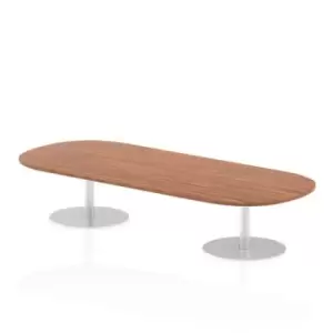 Image of Italia 2400mm Poseur Boardroom Table Walnut Top 475mm High Leg