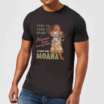 Image of Disney Moana Natural Born Navigator Mens T-Shirt - Black - 3XL - Black
