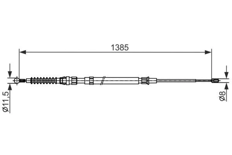 Image of Bosch 1 987 482 584 Brake Cable 1385mm Cable,parking brake (124)