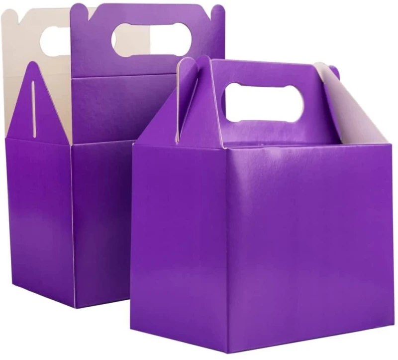 Image of Shatchi 30Pcs Blue Colour Cardboard Lunch Food Cake Party Box Purple female