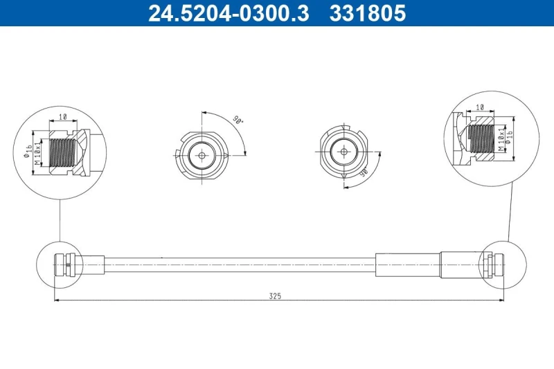 Image of Brake hose ATE 24.5204-0300.3