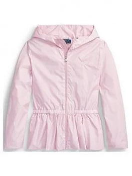 Image of Ralph Lauren Girls Lightweight Hooded Jacket - Pink, Size 8-10 Years, M, Women