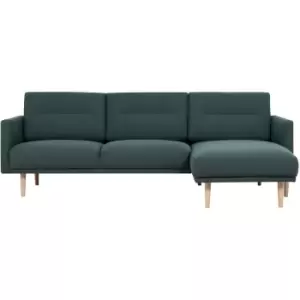 Image of Furniture To Go - Larvik Chaiselongue Sofa (RH) - Dark Green, Oak Legs - Soul Dark Green, Oak Legs
