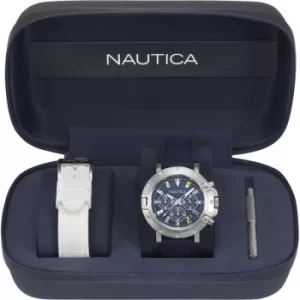 image of Mens Nautica Porthole Flag Box Set Chronograph Watch