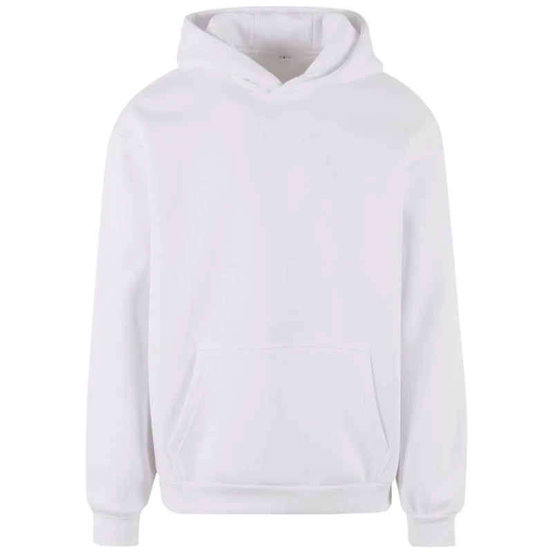 Image of Build Your Brand Mens Fluffy Pullover Hoodie in White Size: Large White Male L