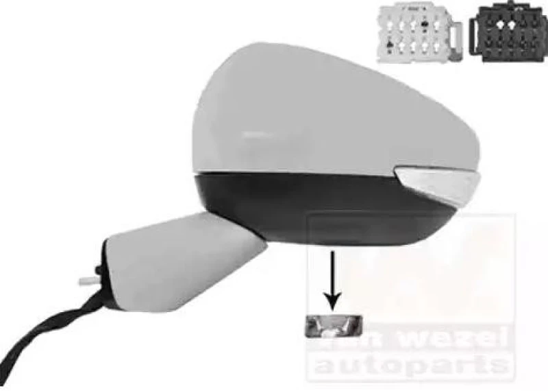 Image of VAN WEZEL 0979815 Wing mirror * HAGUS * Left, Heatable, partially primed Outside Mirror (50)
