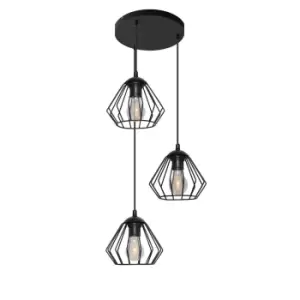 Agat Cluster Pendant Ceiling Light Black 38cm