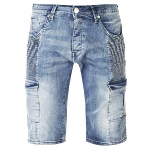 image of 883 Police Porter Shorts - Lgt Stonewash