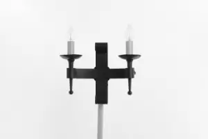 Image of Refectory 2 Light Matt Black Twin Wall Light