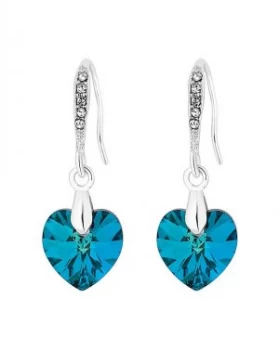 Image of Jon Richard Blue Heart Drop Earring