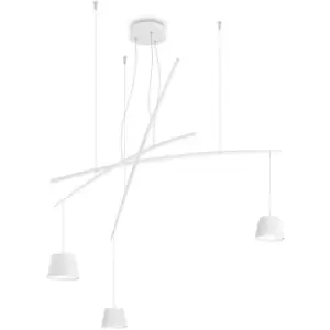 Image of Ideal Lux Fish - LED 3 Light Cluster Ceiling Pendant White