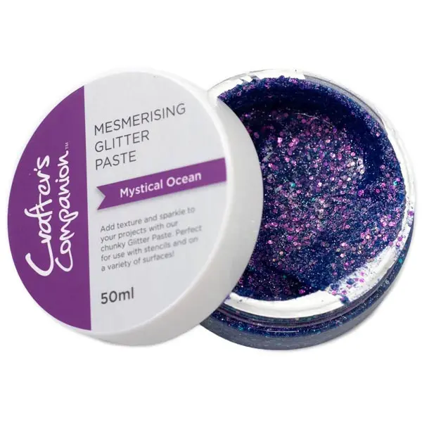 image of Crafter's Comanion Holographic Glitter Texture Paste 50ml Purple Mesmerising Mystical Ocean