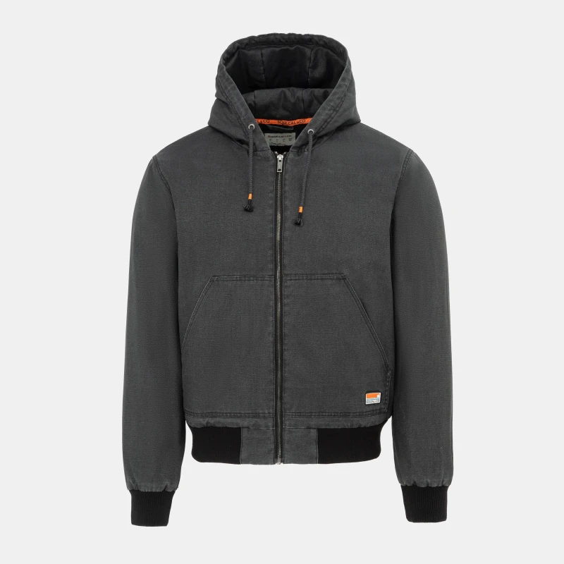 Image of SoulCal Mens Canvas Long Sleeve Full Zip Bomber Jacket Charcoal male S