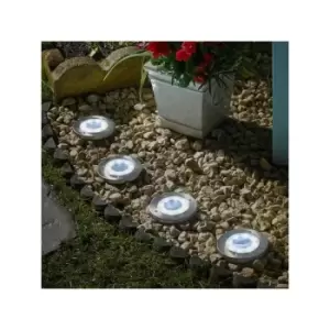 image of 4 x Smart Garden Super Bright Solar Decking Path Border Entrance Up Lights