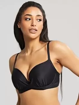 Image of Panache Moulded Plunge Bikini Top - Black, Size 30D, Women
