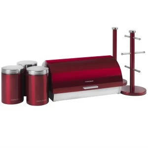 Image of Morphy Richards 6 Piece Kitchen Storage Set - Red