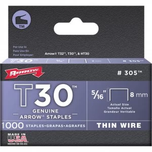 image of Arrow T30 Staples 8mm Pack of 5000