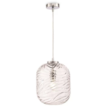 image of Maytoni Lighting - Maytoni Modern - Dunas Modern Dunas Chrome Dome Pendant Ceiling Light Glass Shade