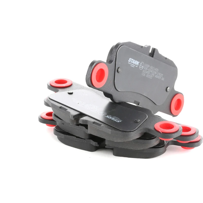 Image of STARK SKBP-0011470 Brake pad set Rear Axle, excl. wear warning contact, with anti-squeak plate Low-Metallic Brake Pad Set,disc brake (402)