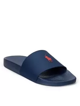 Polo Ralph Lauren Polo Slides, Navy, Size 10, Men