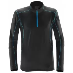 image of Stormtech Mens Pulse Zip Neck Fleece Top (L) (Black/Electric Blue)