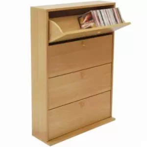 Image of Watsons - cd 200 - 200 cd Storage Cupboard Tilting 4 Drawer - Beech - Beech