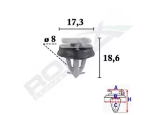 Image of ROMIX Clip, trim-/protection strip C70574 IVECO,Daily VI Kastenwagen,DAILY VI Pritsche/Fahrgestell,Daily VI Kasten / Kombi,Daily Line Bus