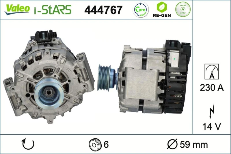 Image of VALEO 444767 Alternator, starter VALEO RE-GEN REMANUFACTURED STOP&START Alternator,starter (3079)