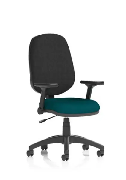 Image of Eclipse Eclipse Plus I Lever Task Operator Chair Bespoke Colour Seat Maringa Teal With Height Adjustable And Folding Arms KCUP1718