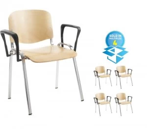 Image of Taurus wooden Meeting Room Stackable Room Box of 4 With Fixed Arms