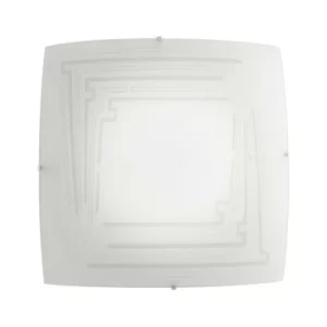 image of Fan Europe CONCEPT 2 Light Patterned Glass Flush Ceiling Light White 30x30cm