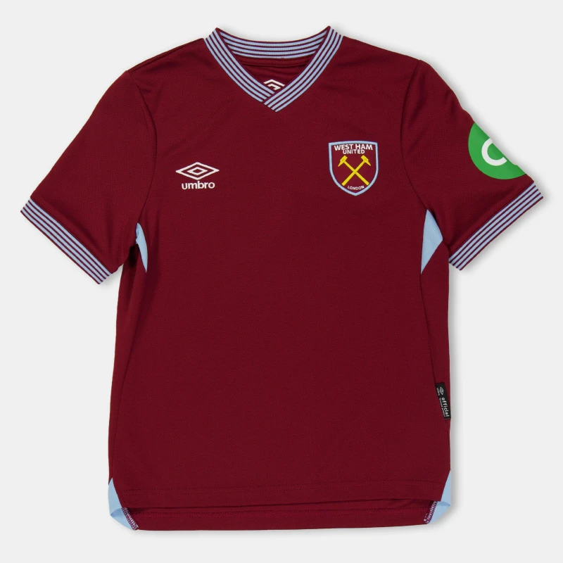 Image of Castore West Ham United Home Shirt 2025 2026 Juniors Domestic Replica Shirts 9-10 (M) Red 37801208195