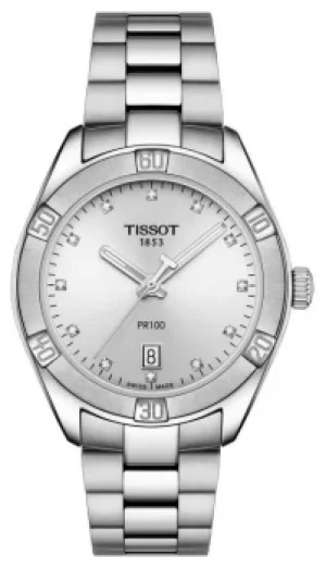 Tissot Womens PR 100 Sport Chic Diamond Set Date Display Watch