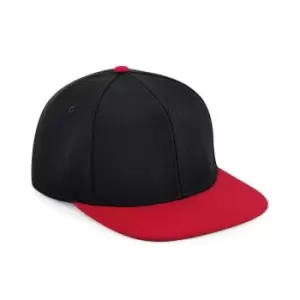 Image of Beechfield Unisex Adult Snapback Cap (One Size) (Black/Red)