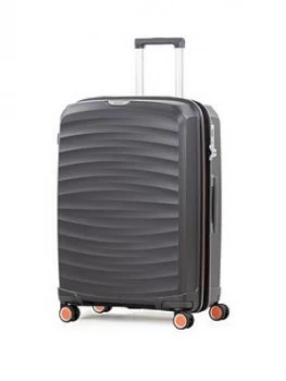 image of Rock Luggage Sunwave NT55801 8 Wheel Medium Charcoal Suitcase