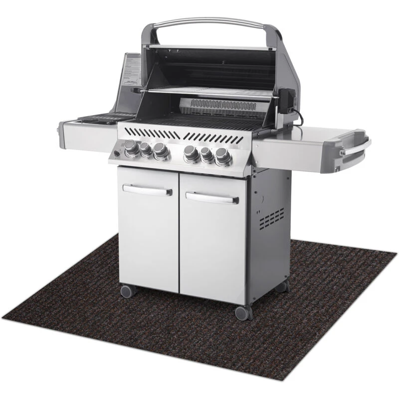 Image of RUGSX Protective grill mat GIN 7053 for the terrace, outdoor - brown brown 80x200cm @234042