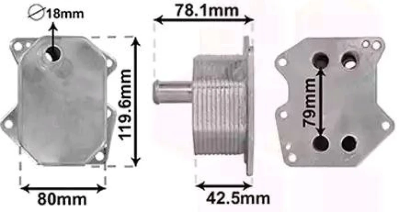 Image of VAN WEZEL 18013704 Oil Cooler with pipe Oil Cooler,engine oil (469)