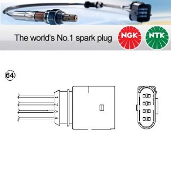 Image of 1x NGK NTK Oxygen O2 Lambda Sensor OZA510-V1 OZA510V1 (0491)