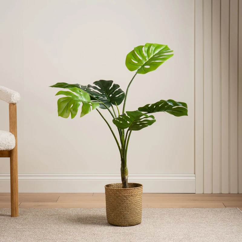 Image of Scottish Everlastings Ltd 90cm Real Touch Monstera in Green Green Unisex